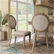 Furniture of America Chlido Fabric Padded Side Chair in Rustic Oak (Set of 2)