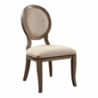 Furniture of America Chlido Fabric Padded Side Chair in Rustic Oak (Set of 2)