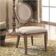 Furniture of America Chlido Fabric Padded Side Chair in Rustic Oak (Set of 2)