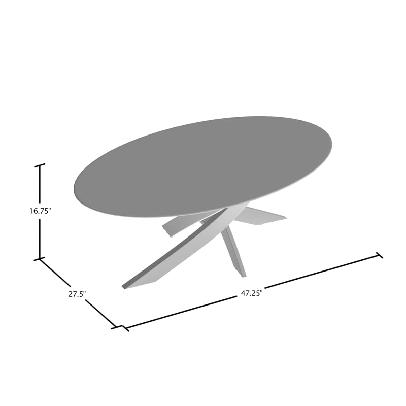 Furniture of America Cheatham Contemporary Glass Top Coffee Table in Chrome