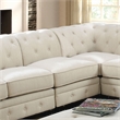 Furniture of America Caelan Fabric Tufted Armless Chair in Ivory