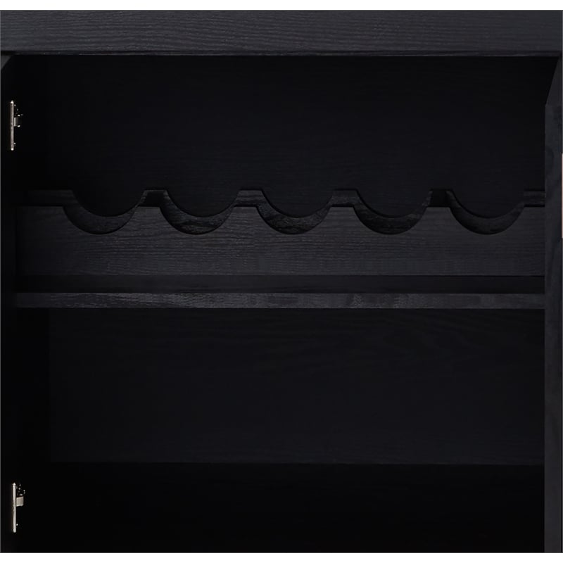 Furniture of America Coloma Wood 2-Drawer Buffet Server in Black and Chrome