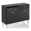Furniture of America Coloma Wood 2-Drawer Buffet Server in Black and Chrome