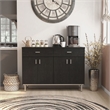 Furniture of America Coloma Wood 2-Drawer Buffet Server in Black and Chrome