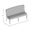 Furniture of America Sinuata Fabric Tufted 3-Seater Loveseat Bench in Beige
