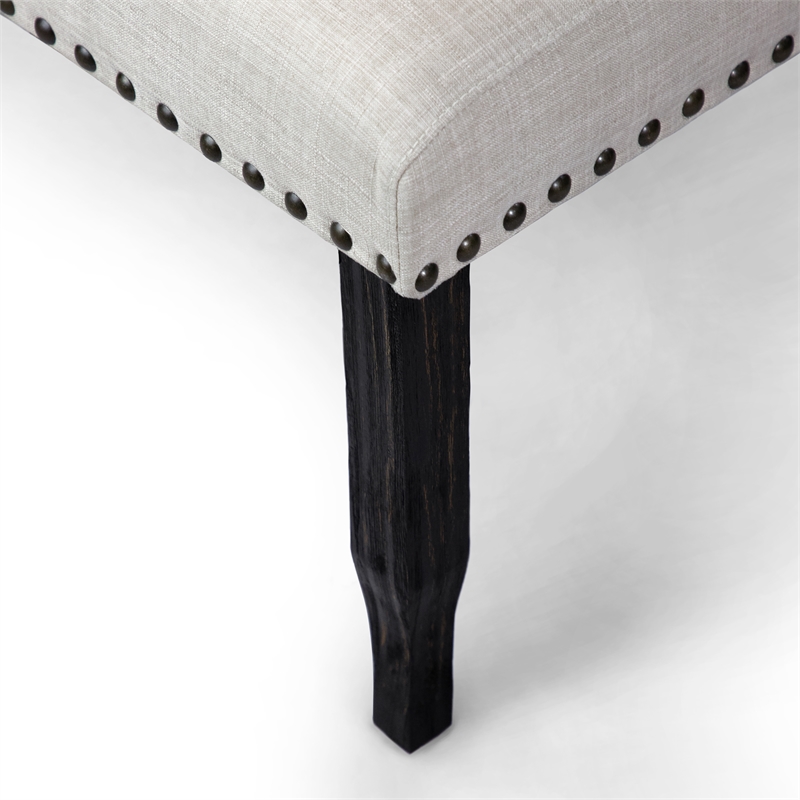 Furniture of America Sinuata Fabric Tufted 3-Seater Loveseat Bench in Beige