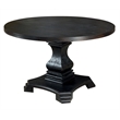Furniture of America Kabini Wood Round Pedestal Dining Table in Antique Black