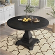 Furniture of America Kabini Wood Round Pedestal Dining Table in Antique Black