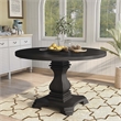 Furniture of America Kabini Wood Round Pedestal Dining Table in Antique Black