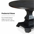 Furniture of America Kabini Wood Round Pedestal Dining Table in Antique Black