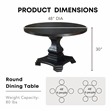 Furniture of America Kabini Wood Round Pedestal Dining Table in Antique Black