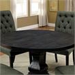 Furniture of America Kabini Wood Round Pedestal Dining Table in Antique Black