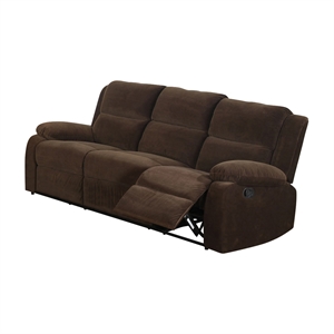 furniture of america wale transitional fabric brown sofa in dark brown