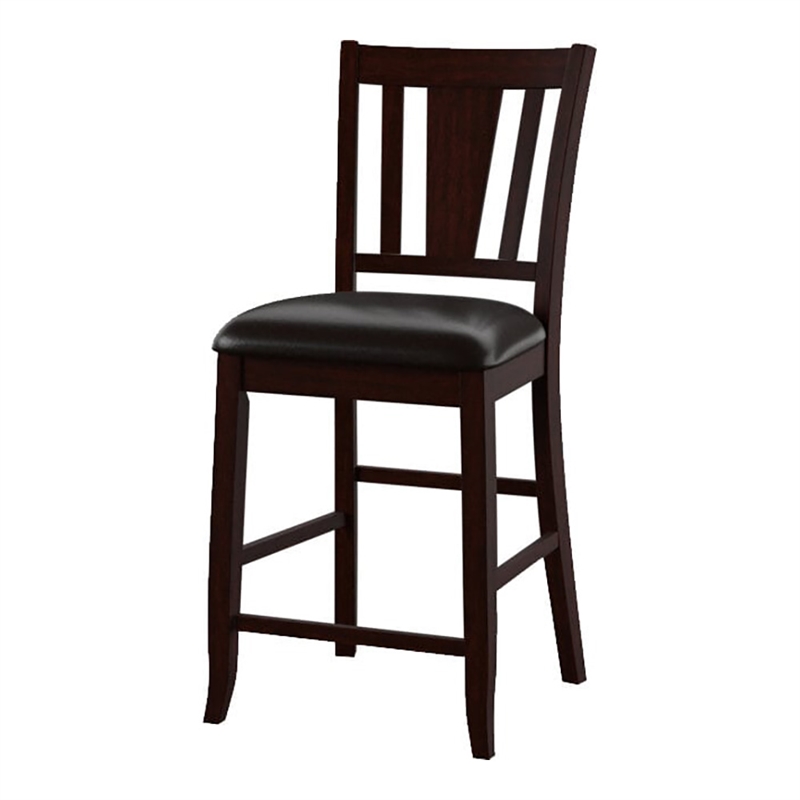 Furniture of America Ellenwood Wood Counter Height Stool in Espresso (Set of 2)