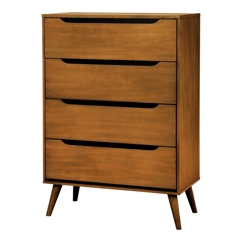 FOA Belkor 3-Piece Oak Solid Wood Bedroom Set - King + Nightstand + Chest
