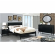 FOA Belkor 4pc Black Wood Bedroom Set - Cal King+Nightstand+Dresser+Oval Mirror