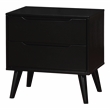 FOA Belkor 4pc Black Wood Bedroom Set-King + Nightstand + Dresser + Oval Mirror