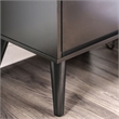 FOA Belkor 4pc Black Wood Bedroom Set-King + Nightstand + Dresser + Oval Mirror
