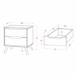 FOA Belkor 4pc Black Wood Bedroom Set-King + Nightstand + Dresser + Oval Mirror