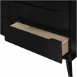 FOA Belkor 4pc Black Wood Bedroom Set - Queen+Nightstand+Dresser+Oval Mirror