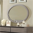 FOA Belkor 4pc Gray Wood Bedroom Set - Queen+Nightstand+Dresser+Oval Mirror