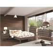 FOA Belkor 4pc Gray Wood Bedroom Set - Queen+Nightstand+Dresser+Oval Mirror