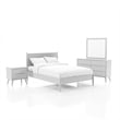 FOA Belkor 4pc White Wood Bedroom Set - Cal King+Nightstand+Dresser+Mirror
