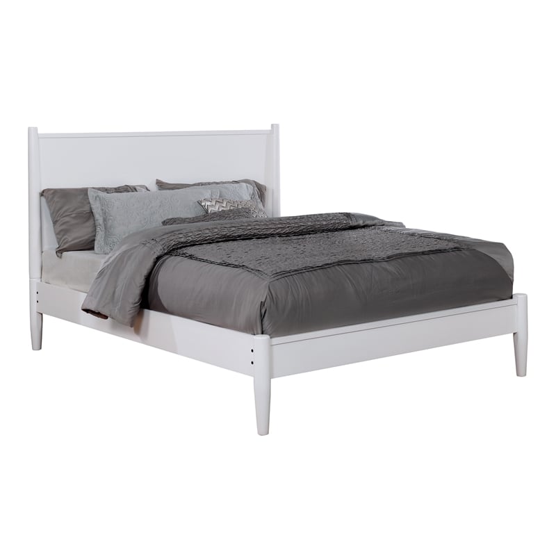 FOA Belkor 4pc White Wood Bedroom Set - Queen+Nightstand+Dresser+Mirror