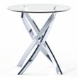 Furniture of America Cheatham Contemporary Glass Top End Table in Chrome