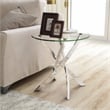 Furniture of America Cheatham Contemporary Glass Top End Table in Chrome