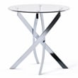 Furniture of America Cheatham Contemporary Glass Top End Table in Chrome