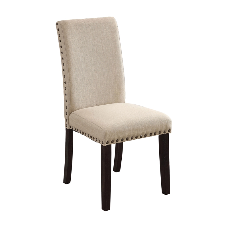 ivory fabric dining chairs