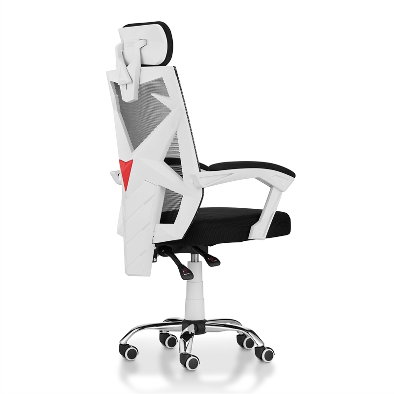 white metal office chair