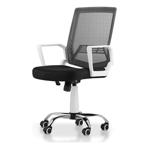 furniture of america zeneth metal ergonomic office chair in black and white