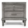 FOA Cartagena 2pc Gray Solid Wood Bedroom Set- Cal King + 1 Nightstand