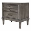 FOA Cartagena 2pc Gray Solid Wood Bedroom Set- Cal King + 1 Nightstand