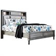 FOA Cartagena 2pc Gray Solid Wood Bedroom Set- Cal King + 1 Nightstand