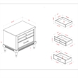 FOA Cartagena 3pc Gray Solid Wood Bedroom Set- Cal King + Nightstand + Chest