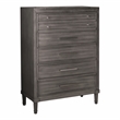 FOA Cartagena 3pc Gray Solid Wood Bedroom Set- Cal King + Nightstand + Chest