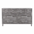 FOA Cartagena 4pc Gray Solid Wood Bedroom Set-Cal King+Nightstand+Dresser+Mirror