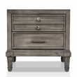 FOA Cartagena 4pc Gray Solid Wood Bedroom Set-Cal King+Nightstand+Dresser+Mirror