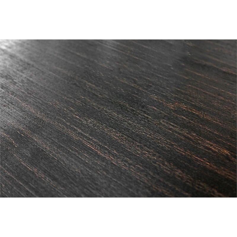 Furniture of America Sinuata Wood Extendable Dining Table in Antique Black