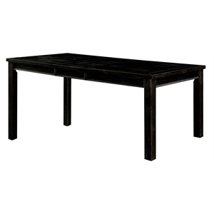 Furniture of America Sinuata Wood Extendable Dining Table in Antique Black