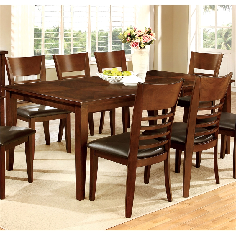 Furniture of America Tristen Wood Extendable Dining Table in Brown Cherry