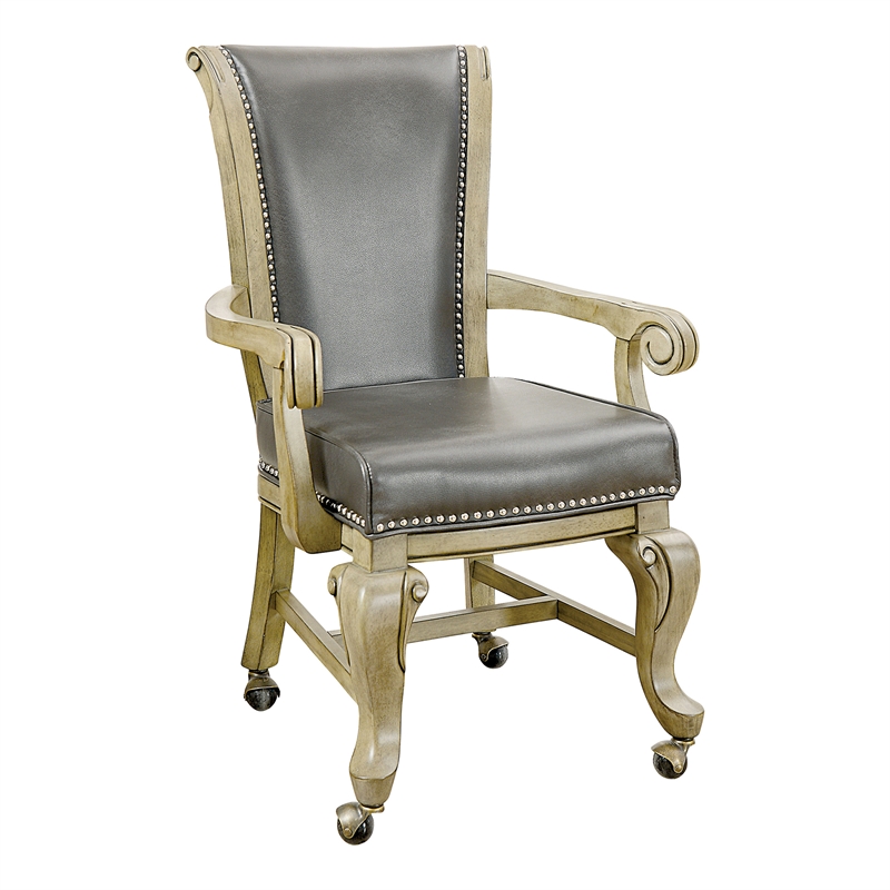 Furniture of America Enschede Faux Leather Gaming Chair in Gray (Set of 2)