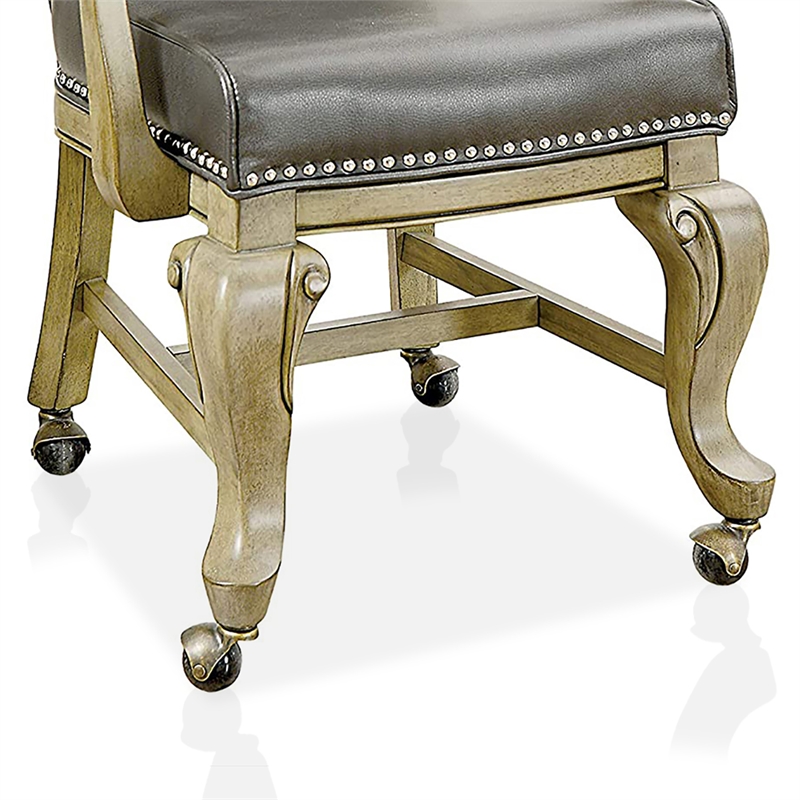 Furniture of America Enschede Faux Leather Gaming Chair in Gray (Set of 2)