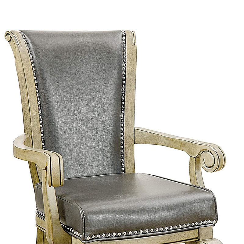 Furniture of America Enschede Faux Leather Gaming Chair in Gray (Set of 2)