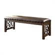 Furniture of America Arlyne Faux Leather Padded Dining Bench in Rustic Walnut
