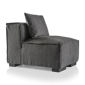 furniture of america alpina transitional chenille armless chair in gray