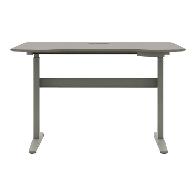 Furniture of America Glenda Metal Adjustable Long Standing Desk in Gray